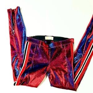FAITH CONNEXION Iridescent RED BLUE SLIM CUT Legging Pants 38
